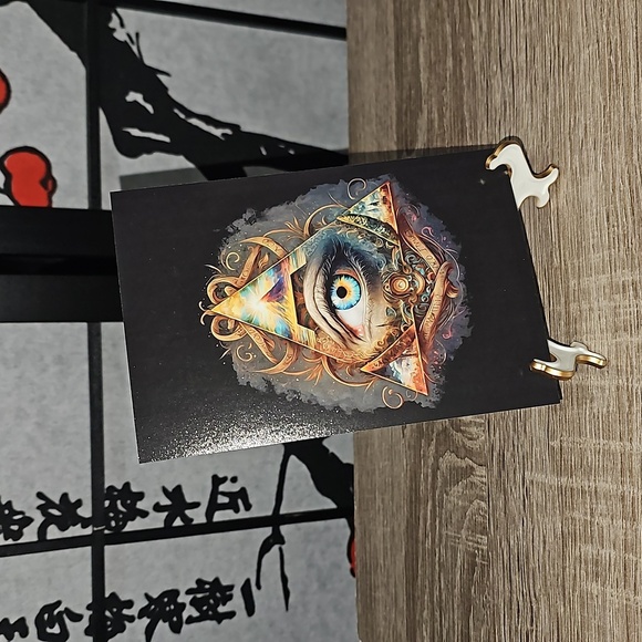 4x6 All Seeing Eye Pyramid Fantasy Illuminati Watercolor Oil Painting Print - Picture 4 of 4